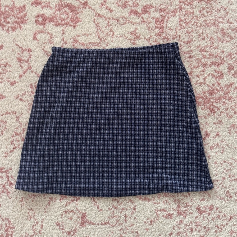 Urban Outfitters Blue and Gray Checkered Skirt